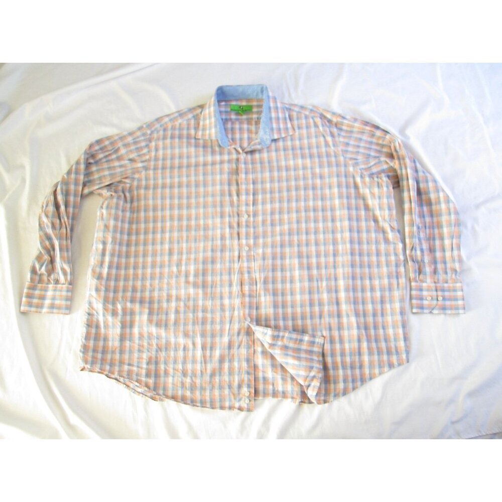 Men's Bristol & Bull Plaid Button Long Sleeve Shirt Sz 4X (MT708)